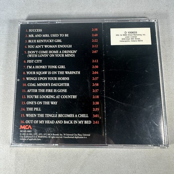 Loretta Lynn The Country Music Hall Of Fame Series 1991 CD MCA Classic Hits - Picture 2 of 3